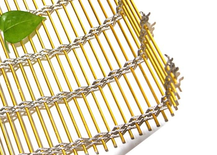 <strong>墻面裝飾金色不銹鋼繩桿網</strong>